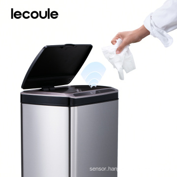 Lecoule automatic sensor trash can stainless steel 13 gallon garbage bin for kitchen